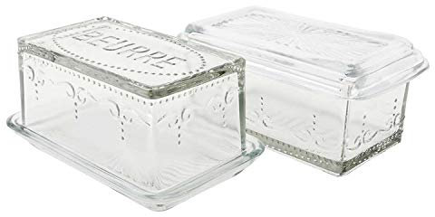 Ib Laursen - Butterdose - Vintage - Shabby Chic - 17 x 8,5 x 10 cm - mit der französischen Aufschrift Beurre