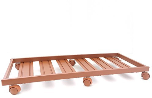 Pollice Verde Carrello sottovaso Rettangolare con Ruote cm. 100 Cotto