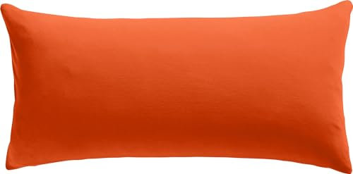 REDBEST Kissenbezug Single- Jersey San Francisco, orange Größe 40x80 cm - weiche Qualität, bügelfrei, praktischer Reißverschluss, 100% Baumwolle