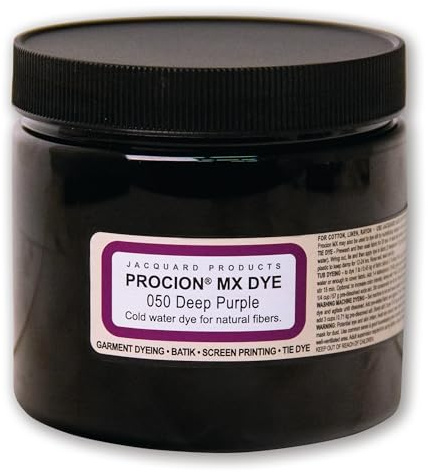 Jacquard Procion Mx Dye - Undisputed King of Tie Dye Powder - Deep Purple - 8oz Net Wt - Cold Water Fiber Reactive Dye Made in USA