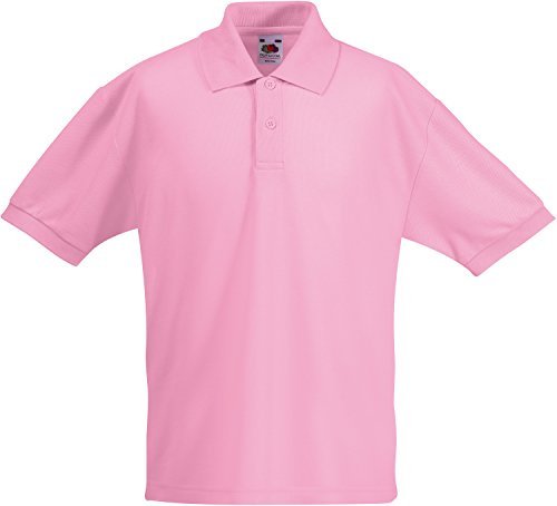 Fruit of the Loom Boys' Polo Shirt LIGHT PINK 5-6 Years
