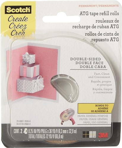 3M 085R Scotch Advanced Tape Glider General Purpose Refills 2/Pkg-.25X36yd Each, For Use In 085