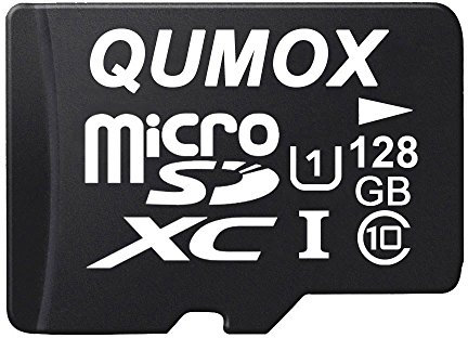 QUMOX 128GB Scheda memoria MICRO SD MEMORY CARD CLASS 10 UHS-I da 128 GB ad alta velocità Velocità di scrittura 30 MB / s Velocità di lettura fino a 80MB / S