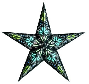 Windworks 302665 Papierstern jaipur black/turquoise