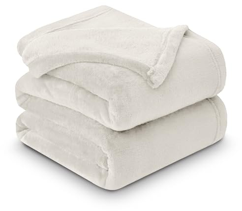 Gaveno Cavailia Super Soft Faux Fur Fleece Plain Throw Blanket, Silver, Single, 127 x 152 cm