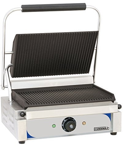 Casselin CGPRR Grill panini piastre scanalato – scanalato
