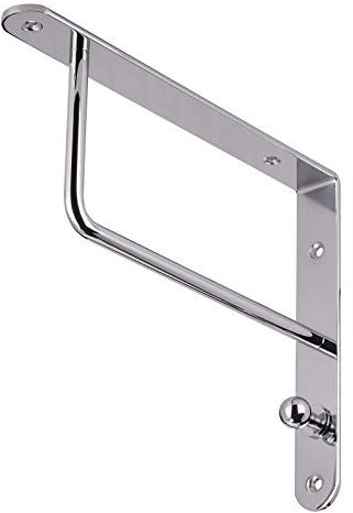 1 Stück SO-TECH® Garderobenkonsole RK01 mit Kleiderhaken / verchromt / 250x195x30 mm / Belastbar bis 40 Kg / Regalträger Regalbodenträger Regal-Konsole