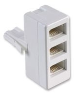 ShaniTech BT Telephone Adapter/Socket Splitter 3 Way - 3 into 1 - Triple Plug to Socket for Phone, Fax, Modem, Answer Machine