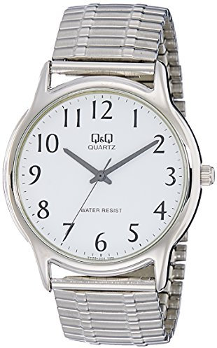 Q&Q Herren-Uhr Edelstahl Zugarmband Flexband 3 Bar Analog Quarz VY28J204Y