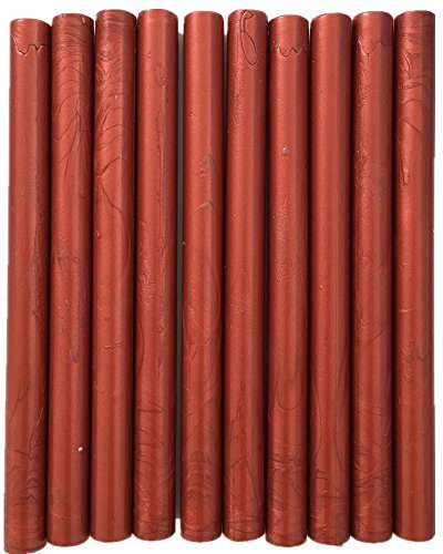 XICHEN10PCS Vintage Sealing Glue Gun Sealing Wax Wax Sticks Wax Seal Supplies a Variety of Colors (Red Gold)