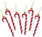 WeRChristmas Candy Cane Baubles Christmas Tree Decorations with Glitter and Ribbon, Pack of 6, Red/White