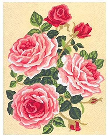 Collection D'Art Roses et boutons Leinwand für Stiekerei mit gedruckten Muster, Gobelin, Baumwolle, antik, 20 x 25 x 0,1 cm