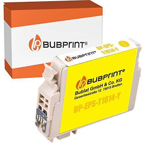 Bubprint Druckerpatrone kompatibel als Ersatz für Epson T1814 18XL für Expression Home XP-100 XP-102 XP-200 XP-205 XP-225 XP-302 XP-305 XP-402 XP-405 Yellow