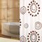 TEXTIL DUSCHVORHANG WEISS BRAUN KREISE PUNKTE RETRO 180x200 cm INKL. QUALITÄTSRINGE! SHOWER CURTAIN WHITE, BROWN!