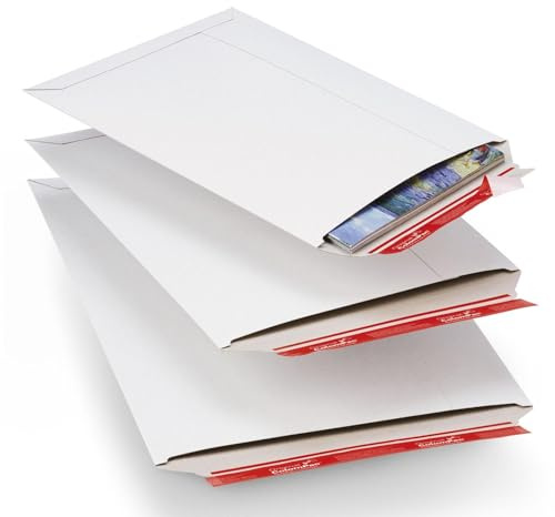ColomPac Karton-Versandtaschen weiß 21,5 x 27,0 cm (BxH) Außenmaße geeignet fur B5+