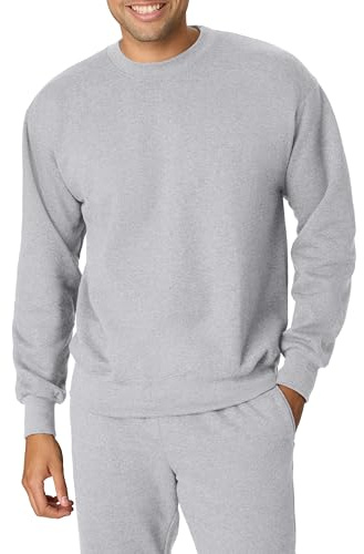 Hanes Mens Sweatshirt, Heavyweight Fleece Crewneck Pullover For Athletic-sweatshirts, Light Steel, Medium US