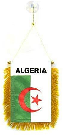 AZ FLAG - Wimpel Algerien - 15x10 cm - Algerische Mini Flagge 10 x 15 Cm - Auto Pennant Spezielle Auto