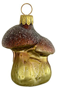 Thüringer Weihnacht 52-061 Christbaumschmuck Pilze, grün/braun, 3 Stück