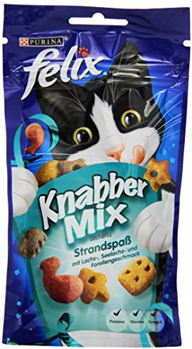 Felix Knabber Mix Katzensnack Strandspaß, 4er Pack (4 x 60 g)