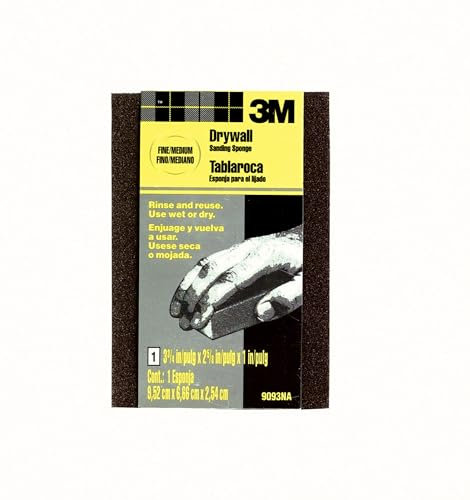 3 M 9093dcna Kleine Bereich Trockenbau Schleifschwamm, 3,75 in von 6,7 in von 1 in, fein/mittel