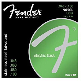 Fender 9050L Stainless Steel Flatwound Bass Guitar Strings 45-100 Long Scale