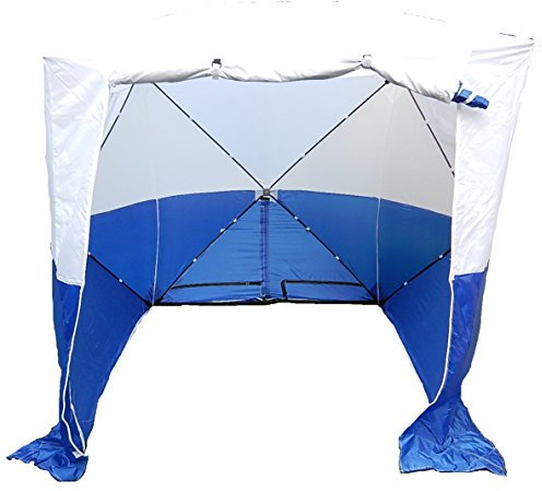 Bauzelt, Montagezelt, Faltzelt, Baustellenzelt, Pop Up Zelt, Zelt blau/weiß