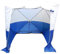Bauzelt, Montagezelt, Faltzelt, Baustellenzelt, Pop Up Zelt, Zelt blau/weiß