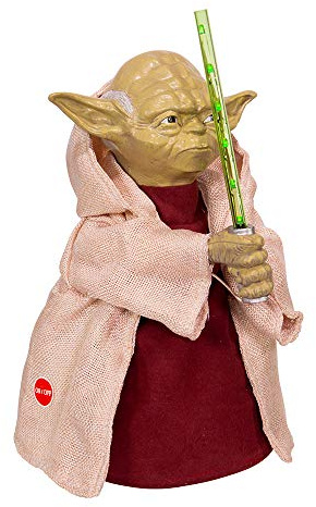 Kurt Adler Star Wars Yoda with LED Light Saber Treetop, 12