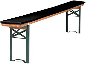TexDeko® Bierbankauflage gepolstert 220x25x2cm waschbar mit Reißverschluss für Bierzeltgarnitur Härtegrad Mittelhart RG23 Bequeme Bankauflage zum selber aufziehen (Schwarz)