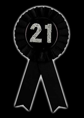 Schwarz und Silber Diamant Alter 21 Rosette Anhänger Award Band