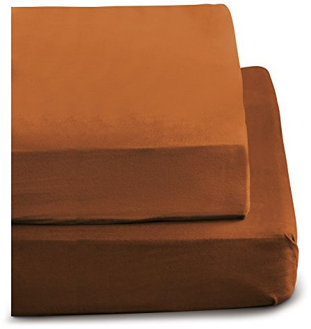 Irisette Merkur Bettlaken, feine Flanell-Baumwolle, Baumwolle, terra, 150 x 250 cm