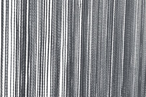Fadenvorhang Türvorhang 90x250 cm oder 140x250 cm Fadengardine Verschiedene Uni Farben (90x250 grau)