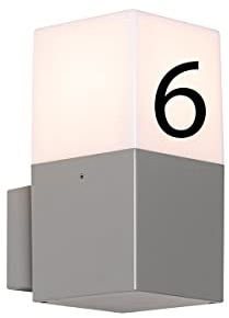 Qazqa Modern außen Wandleuchte, Außenlampe, Wandlampe für den Garten - Denmark - Grau, max. 15W, Geeignet für LED, 8.5cm, IP44, Rechteckig