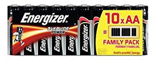 ENERGIZER Lot de 12 Packs de 10 Piles Alcaline Power LR6 AA FAMILY PACK de 10