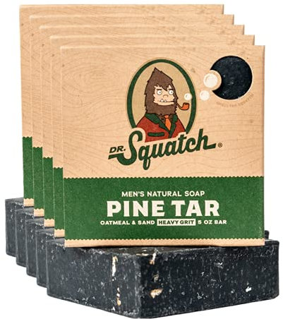 Dr. Squatch Pinienteerseife 5er Pack Bundle - Herren Bar mit natürlichem holzigen Duft und Hautpeeling - handgefertigt mit Kiefern, Kokosnuss, Olivenölen in den USA (5 Riegel-Set)