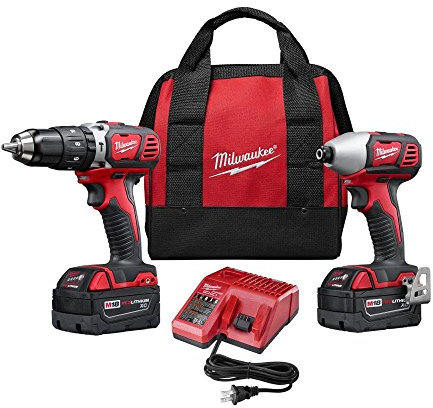 Milwaukee 2697-22 M18 18-Volt Lithium-Ion Cordless Hammer Drill/Impact Driver XC Combo Kit (2-Tool)