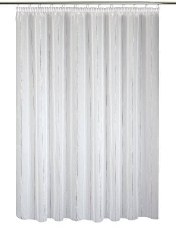Anna Cortina 888804 Langstore Webgardine Streifen, grau, 120 x 600 cm