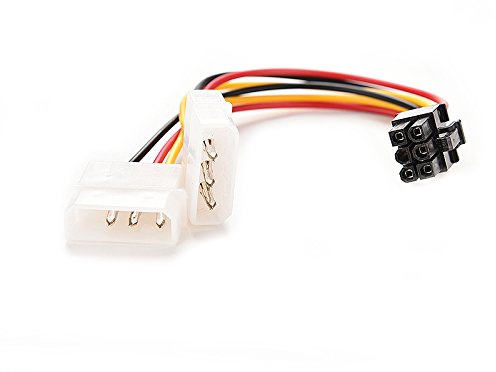 axGear 2X IDE Molex to 6Pin PCI Express PCI-E Video Card Power Adapter Cable Adaptador de Corriente