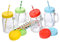 GRÄWE Trinkglas mit Deckel und Strohalm, 4er Pack Trinkgläser mit Schraubverschluss, Henkel, 4 Stück Henkelgläser Set, farbig - 450 ml