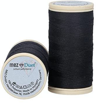 MEZ Duet Stärke 100 4645100-09507 schwarz Nähgarn, 100 % Polyester, 100m