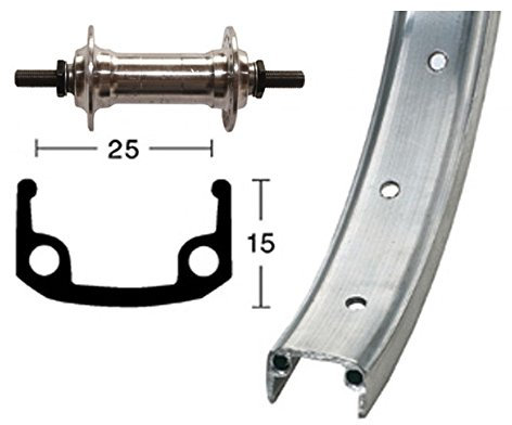 Bike-Parts Unisex – Erwachsene V-Rad 9Alunabe Laufrad, Silber, 1size