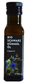 ALLGÄUER ÖLMÜHLE - Bio Schwarzkümmelöl | Kaltgepresstes, ägyptisches Schwarzkümmelöl. Ideal zum Verfeinern von Speisen, für die Haut & als Futterzusatz für Hunde & Pferde. Vegan | 100ml