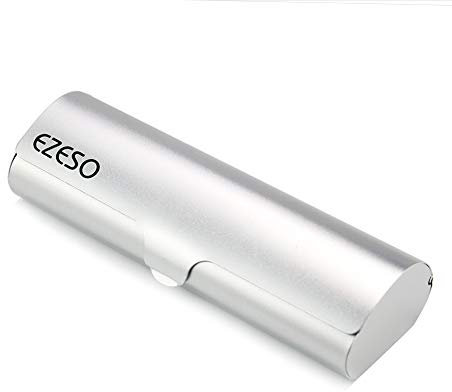 Ezeso, Aluminium-Brillenetui, schlichtes Design, silber, 15.2x4.9x3.2cm