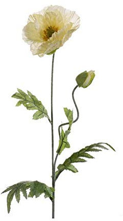 artplants.de Künstliche Mohnblume, Creme, 70cm - Kunstblume