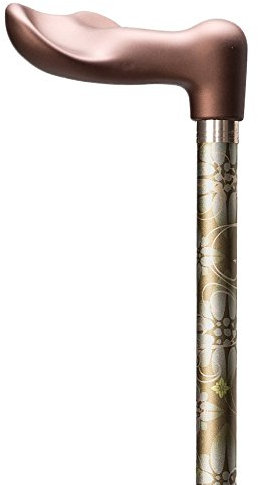 Fischer-Stock mit Softgriff und schickem Dekor, Griff aus Acetat mit samtiger Soft-Beschichtung, mit Ornament-Dekor,Satin-Finish,mit Gummipuffer,rechte oder Linke Hand., Tragerichtung:RECHTS