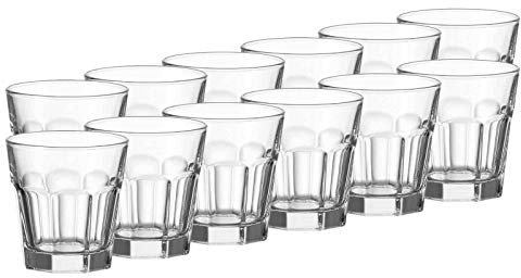 Leonardo Rock Schnaps-Gläser, 12er Set, spülmaschinengeeignete Shot-Gläser, Schnaps-Becher aus Glas, Stamper, Gläser-Set, 12 Stück 50 ml, 097940