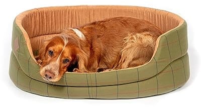 Danish Design Hunter Tweed Brown Machine Washable Dog/Puppy Slumber Bed 30 Inch, Green