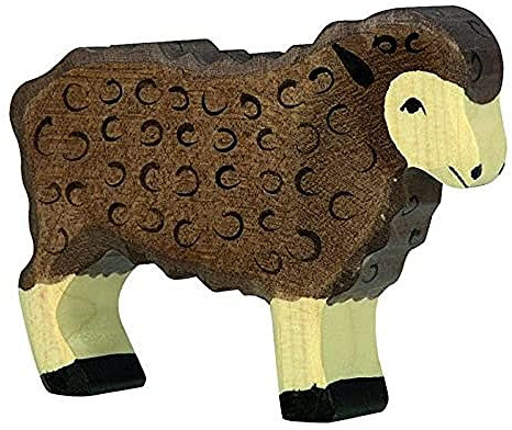 Holztiger Schaf, stehend, schwarz, 80075