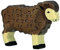 Holztiger Schaf, stehend, schwarz, 80075