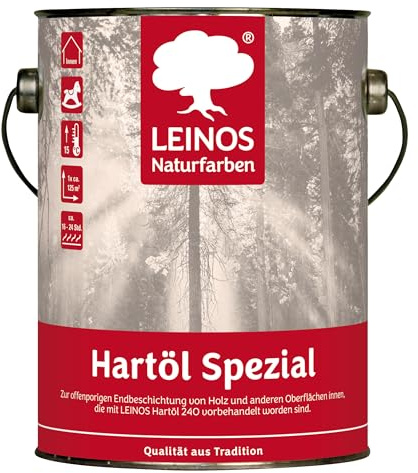 LEINOS 245 Hartöl Spezial 2,5 L Endbeschichtung Holz innen farblos | Harte, kratzfeste und wasserabweisende Oberfläche – wasserdampfdurchlässig, offenporig und sehr gut aufpolierbar